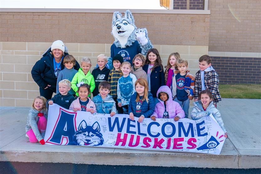 Students participate in a fun run